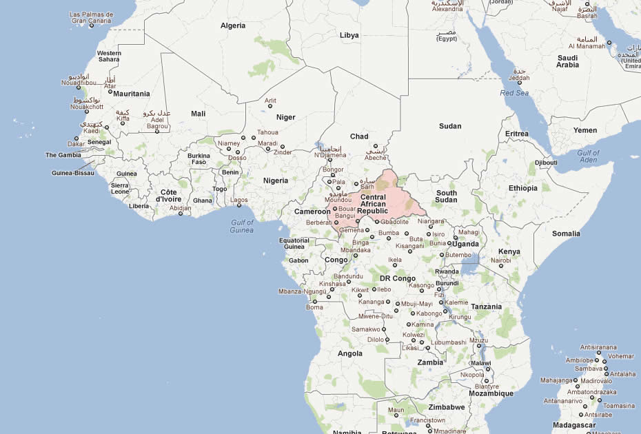 carte du Republique Centrafricaine afrique